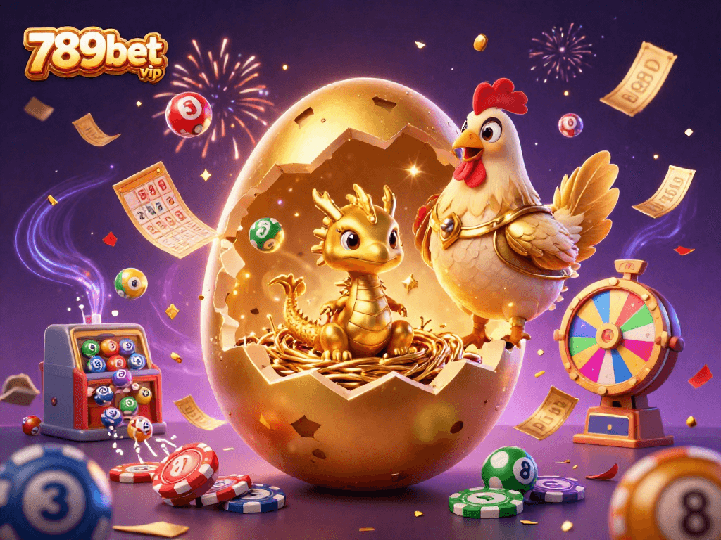 Engage in exciting games with 789bet vip featuring a dazzling golden dragon and vibrant casino elements.