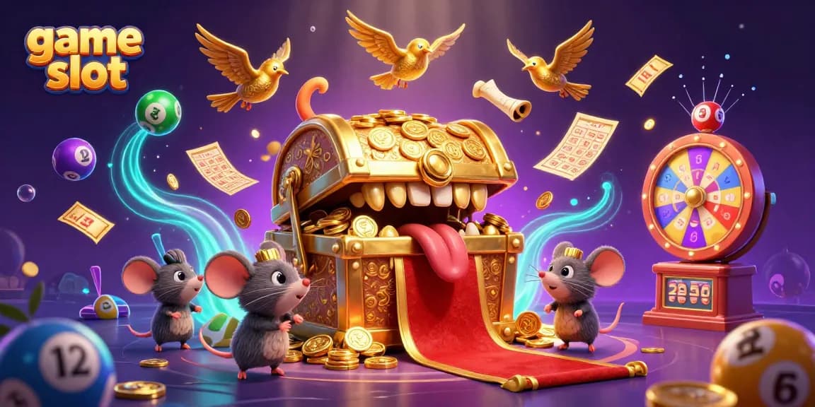 Experience rich visuals and excitement with game slot elements, showcasing dynamic lottery action.