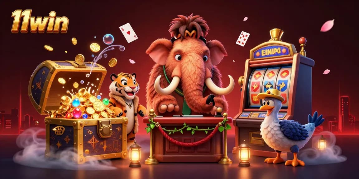 11win casino bouncer checks IDs while gold coins and slot machines showcase excitement