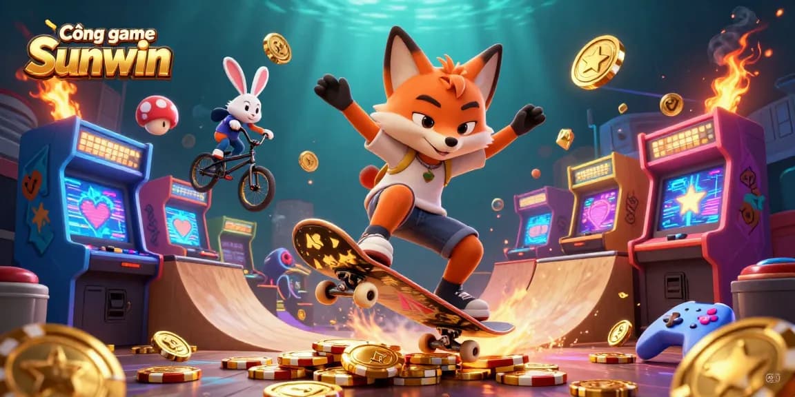 Cổng game Sunwin showcases dynamic betting action with 3D cartoon characters in an exciting casino atmosphere.