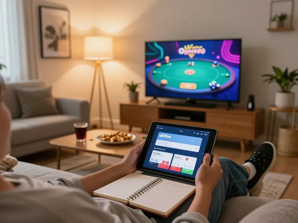 Engaging scene of user accessing okfun đăng nhập for immersive online casino experience with vibrant poker game displayed.