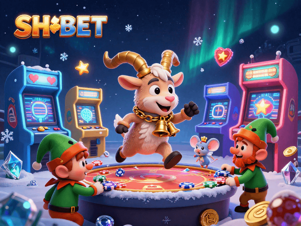 Experience excitement at SH BET casino with mischievous gremlins, a Krampus goat, and arcade games.