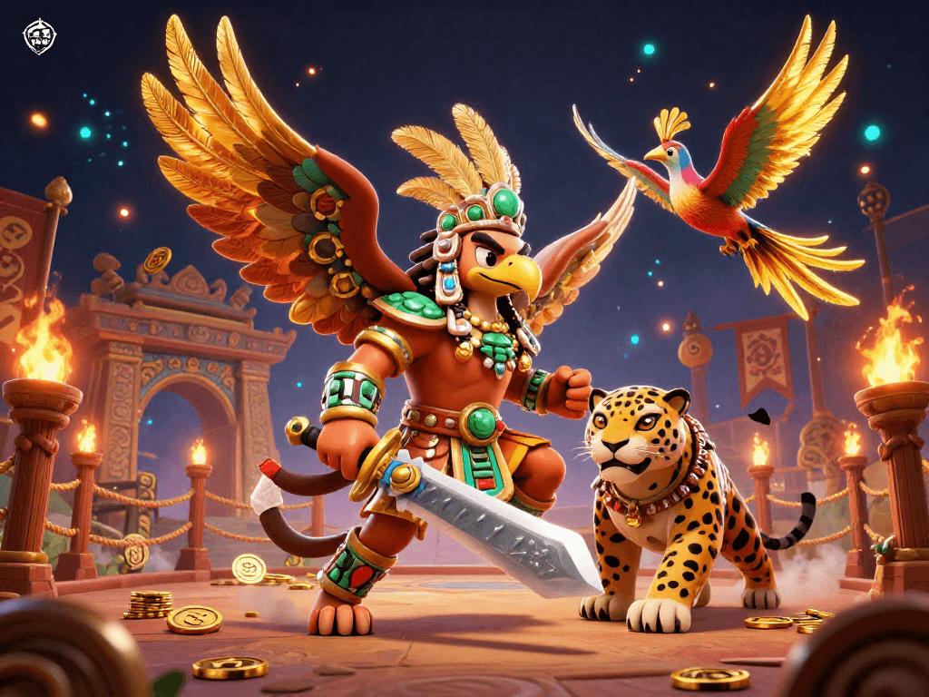 Engage with thrilling gambling action at 789win featuring dynamic 3D illustration of warriors and rich casino elements.