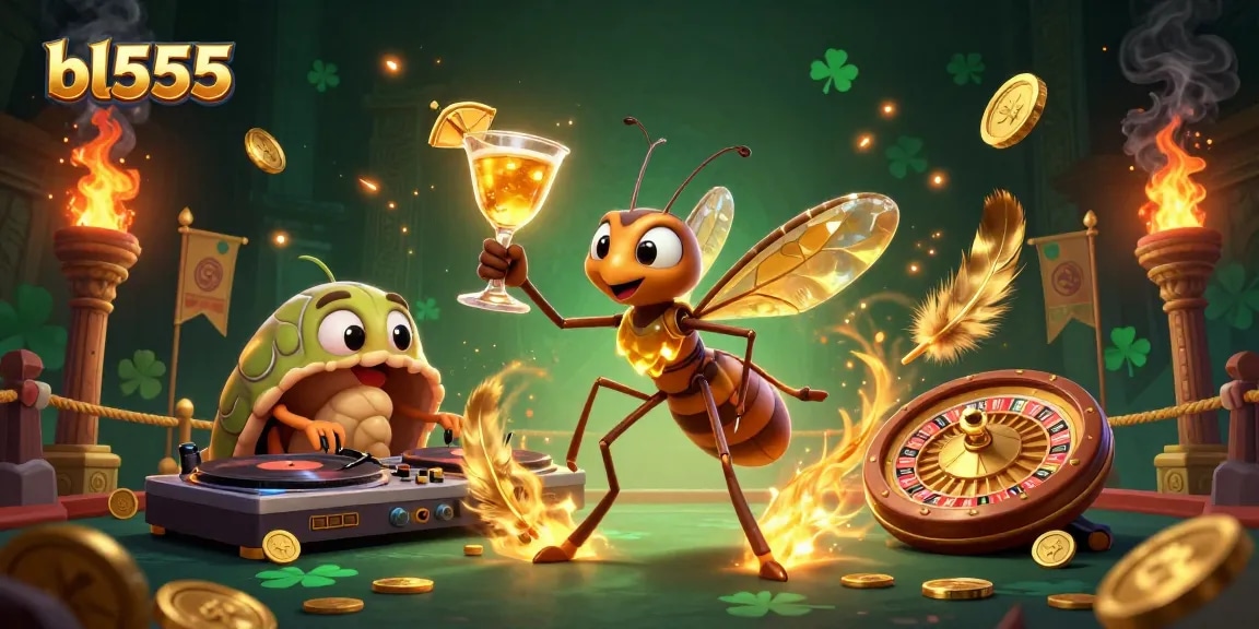 Experience the thrill of bl555 with an exciting casino scene featuring vibrant characters and dynamic game elements.