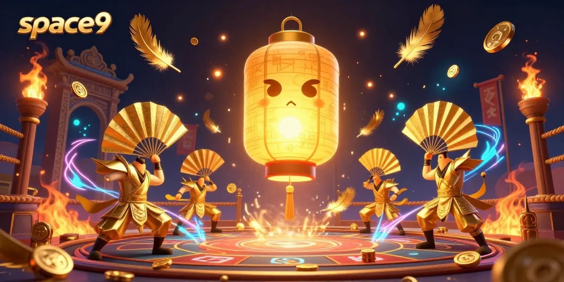 Experience thrilling gameplay at space9 Casino with the glowing lantern spirit in a vibrant casino scene.