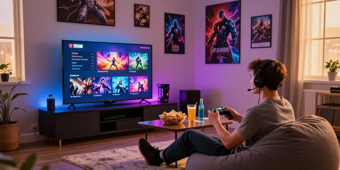 Play porn games html in a modern gaming lounge with vibrant atmosphere.