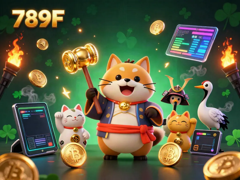 Play exciting games with 789F as cheerful characters bring fortune and joy in a vibrant casino scene.