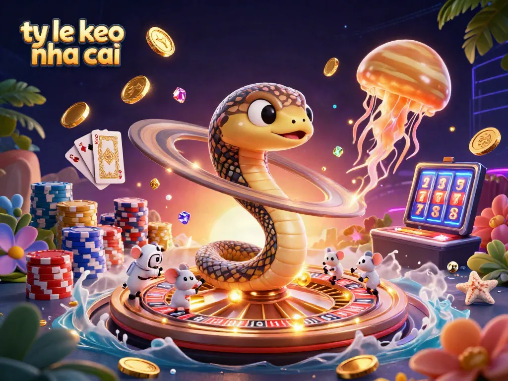Experience the thrill of betting with ty le keo nha cai in this dynamic cosmic casino scene.