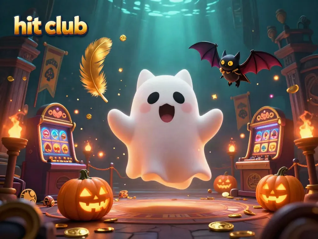 Experience the thrill of hit club as ghostly characters float through a vibrant casino filled with dazzling elements.
