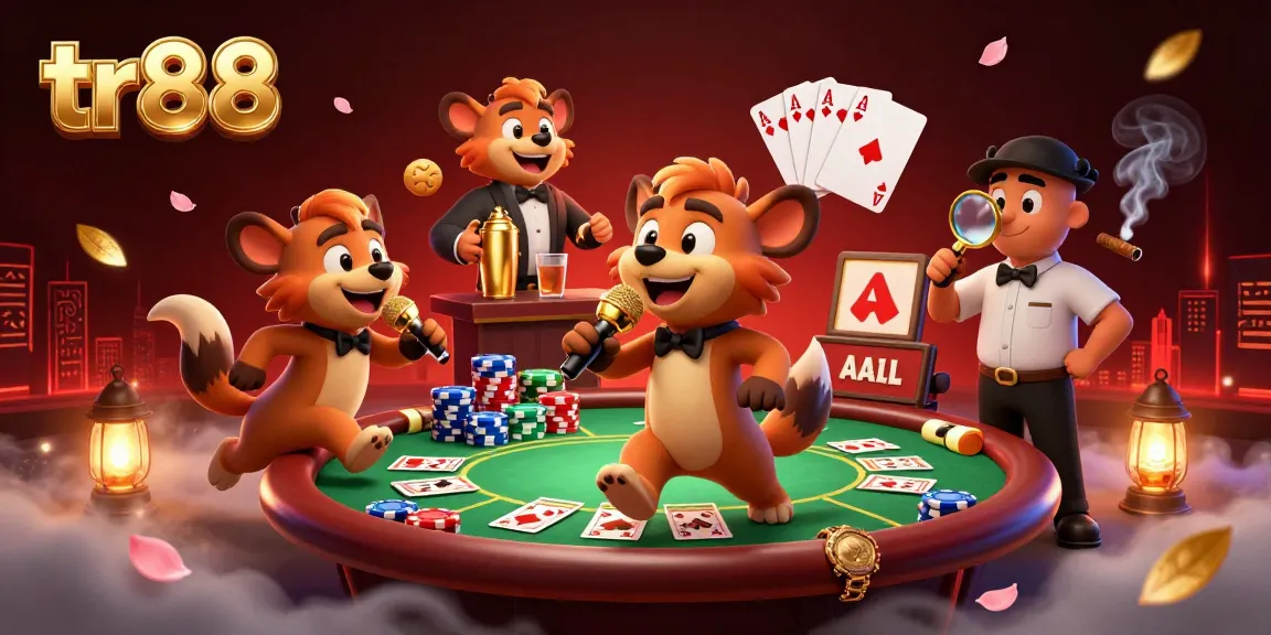 tr88 presents a lively casino scene with hyenas in action, delivering laughs and drinks for an unforgettable experience.