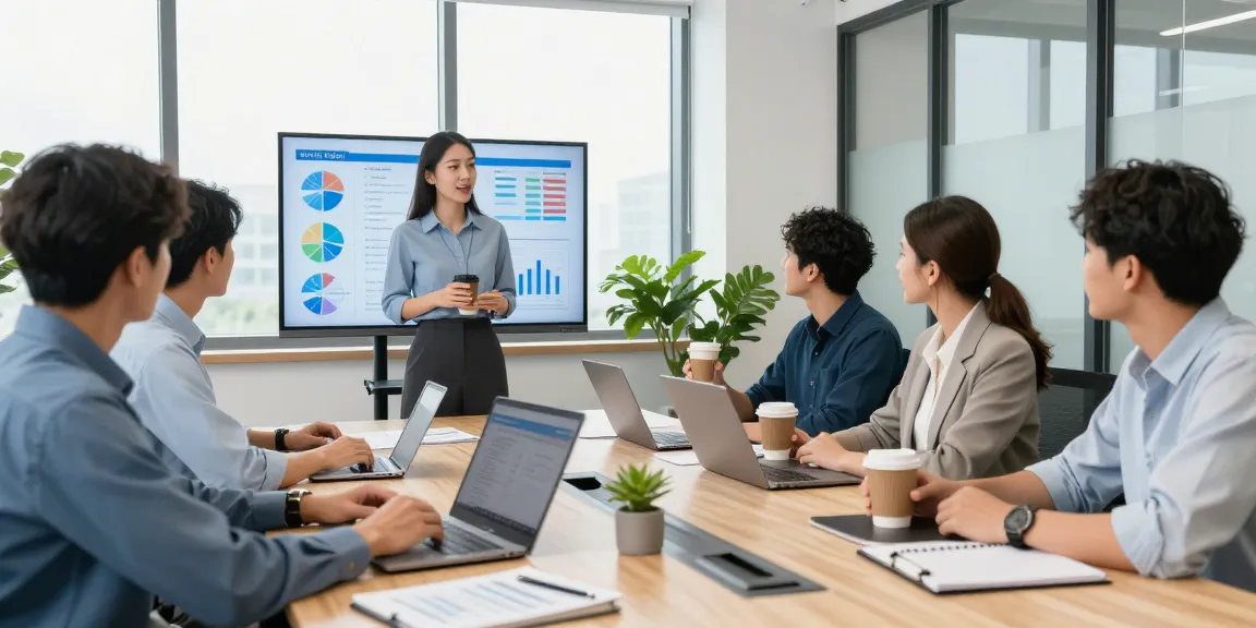 Proactive IT support services for small business teamwork in a modern office, professionals collaborating with technology.