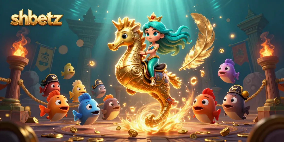 Place bets and explore thrilling games at shbetz with captivating characters in a vibrant underwater scene.