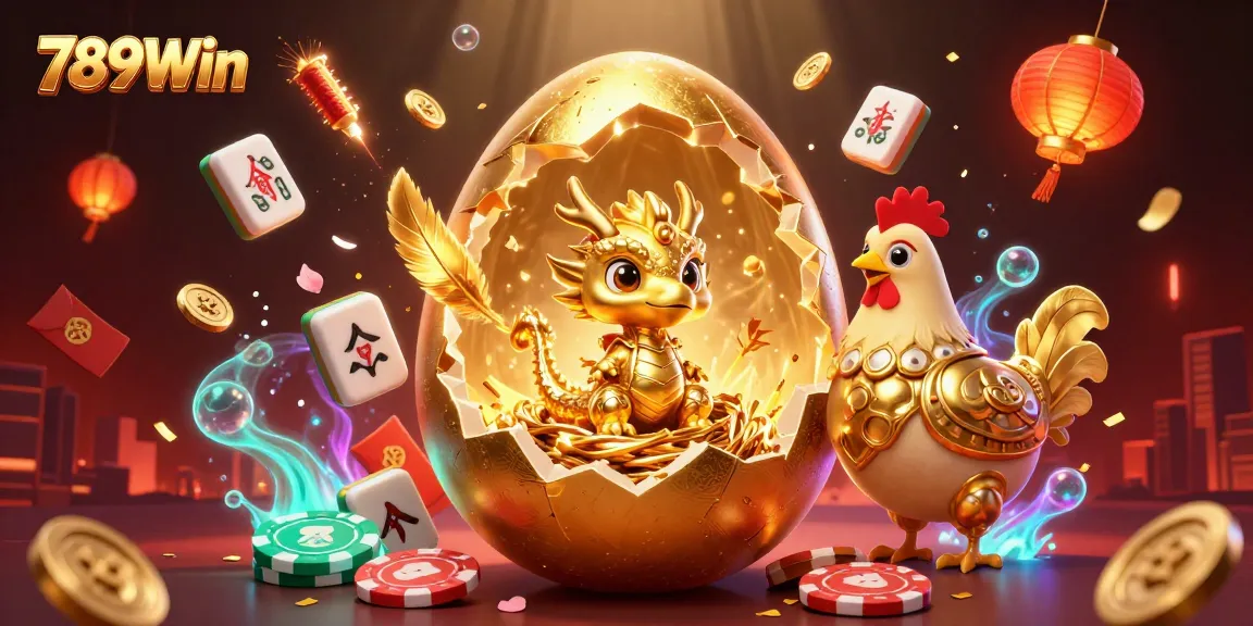 Experience excitement at 789Win with a golden dragon and dynamic gambling elements in a vibrant casino setting.