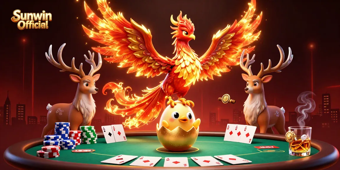 Experience thrilling gameplay with Sunwin Official at a vibrant poker table featuring luxurious elements.