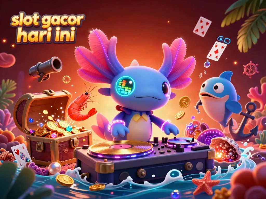 Experience thrilling excitement with slot gacor hari ini illustrated by vibrant underwater characters and treasures.