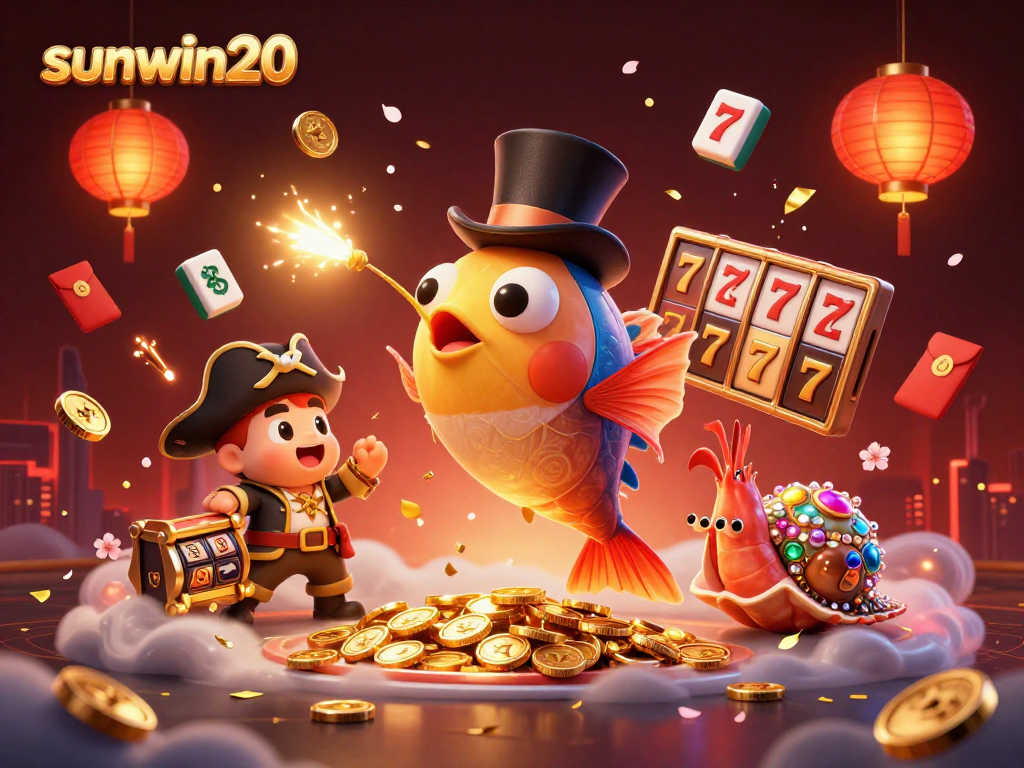 Join the fun at sunwin20 with a lively casino scene featuring the anglerfish and friends attracting lucky coins!