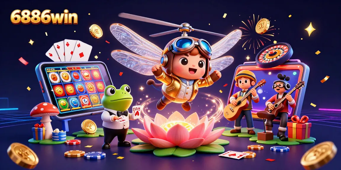 Experience the excitement of 6886win with a vibrant 3D casino scene and thrilling games.