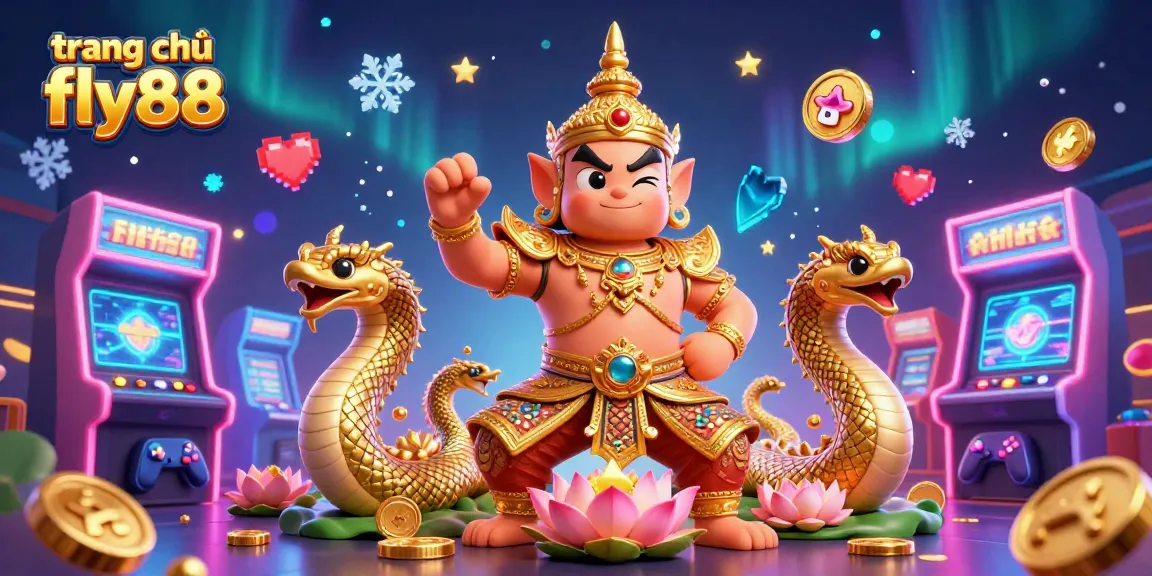Experience the excitement of trang chủ fly88 through a vibrant 3D casino illustration, featuring a dynamic game-themed scene.