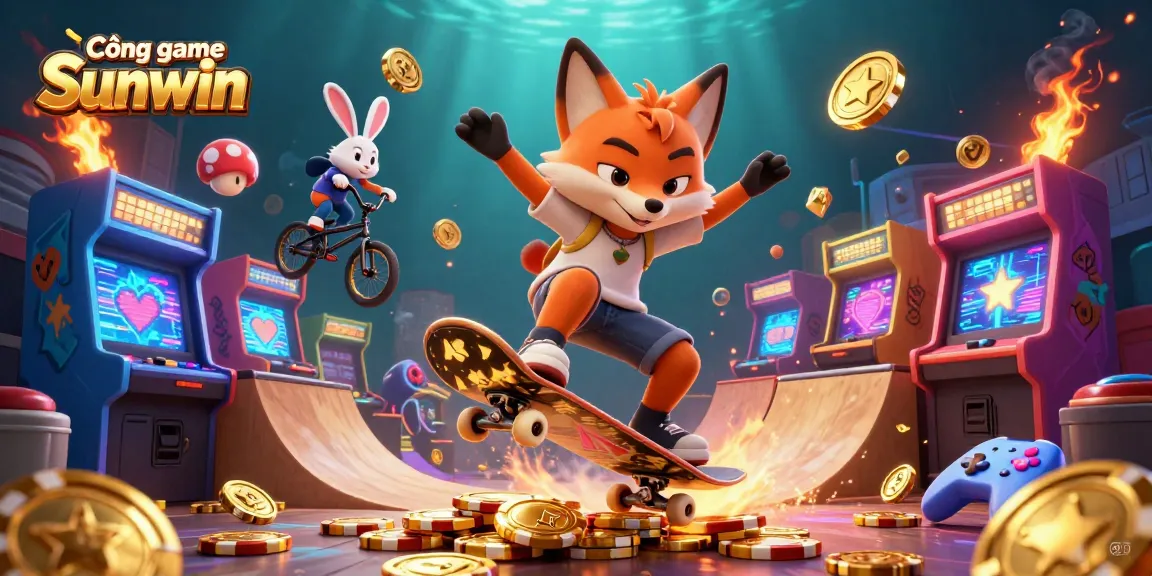 Cổng game Sunwin showcases dynamic betting action with 3D cartoon characters in an exciting casino atmosphere.
